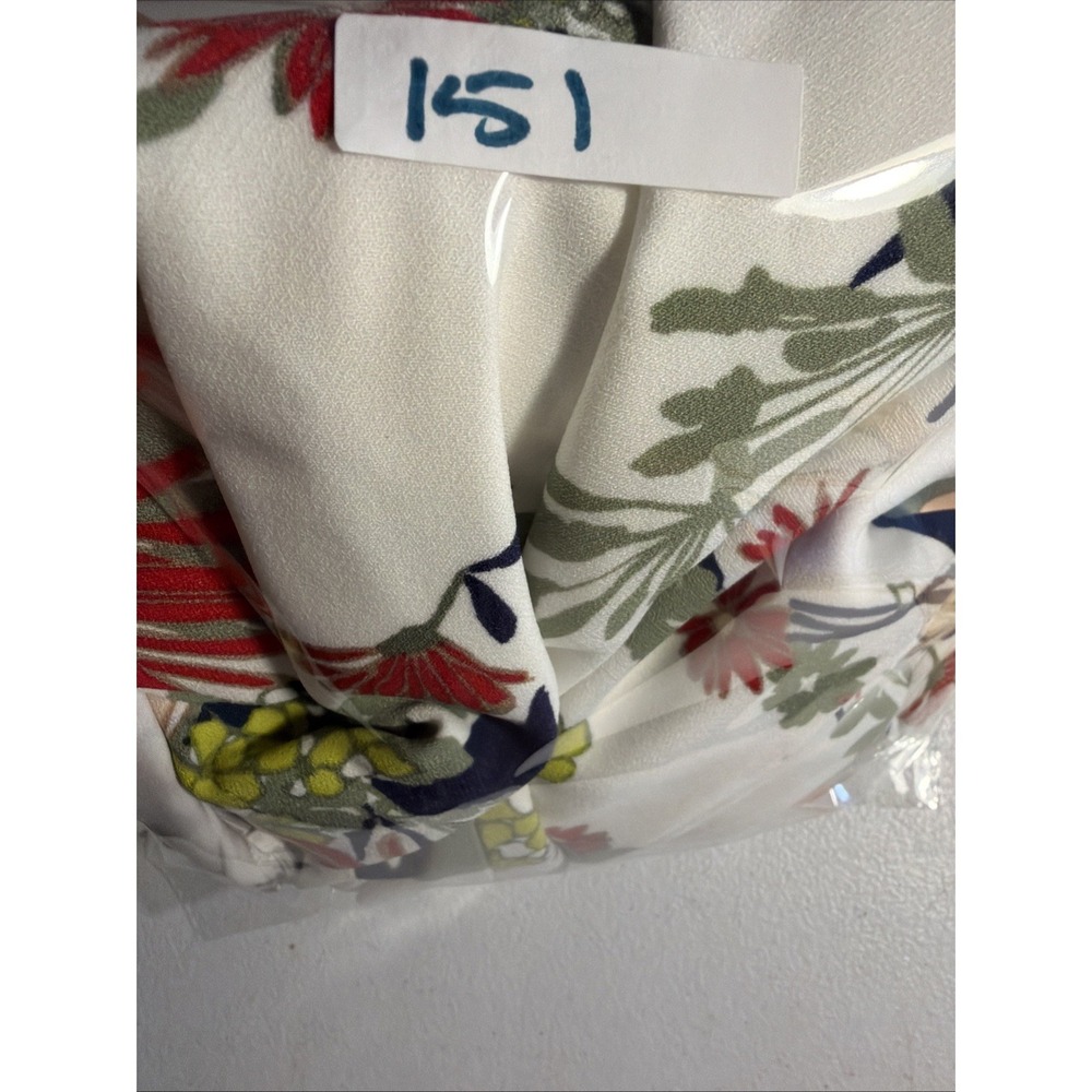 Shift Dress Womens Banana Republic 6 White Floral V-Neck Sleeveless Mini Zip - Picture 10 of 10
